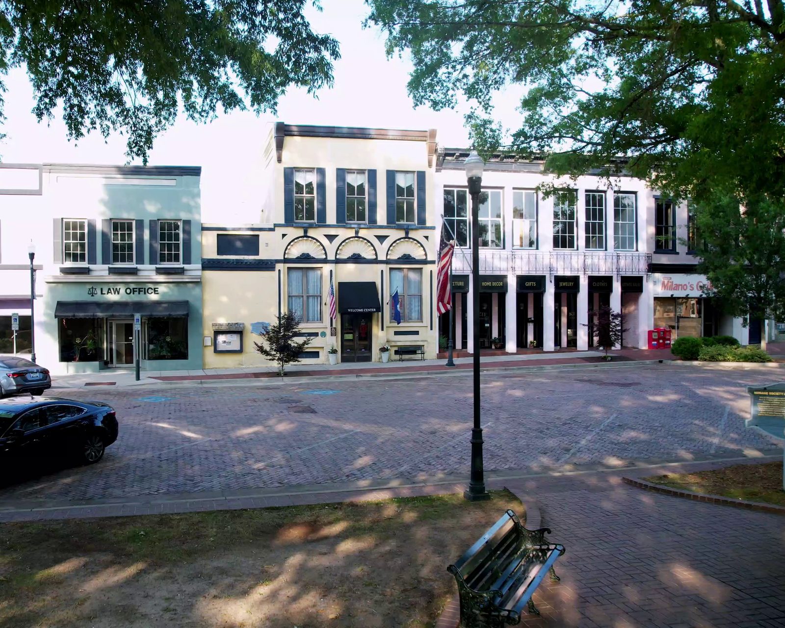 The historic town square in Abbeville, South Carolina